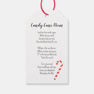 Candy Cane Poem Classic Gift Labels Cadeaulabel