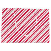Candy Cane Poinsettia Gift Bag Large Cadeautasje (Achterkant)