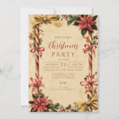 Candy Cane Poinsettia Kerstmis Kaart (Voorkant)