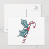 Candy Cane Pointillism Briefkaart (Voorkant / Achterkant)