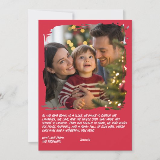 Candy Cane Pop Funny Cat Retro Christmas Photo Feestdagenkaart (Achterkant)