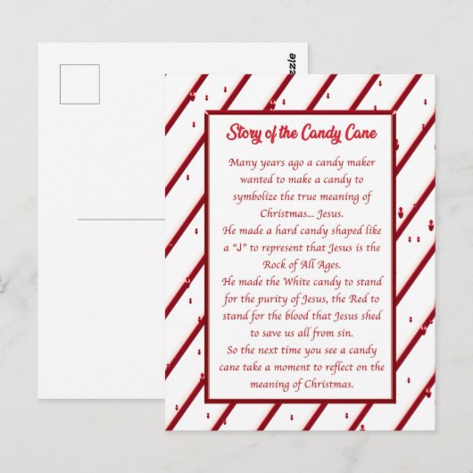 Candy Cane Post Card Briefkaart (Voorkant / Achterkant)