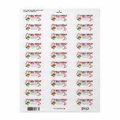 Candy Cane Prettige feestdagen adreslabel Etiket (Full Sheet)
