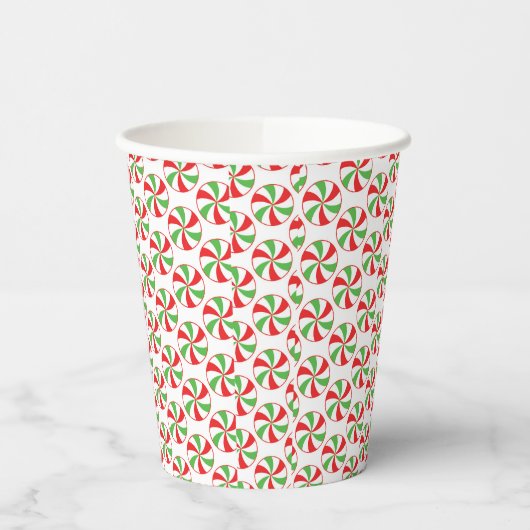 Candy Cane Print Christmas Party Paper Cups Papieren Bekers (Links)