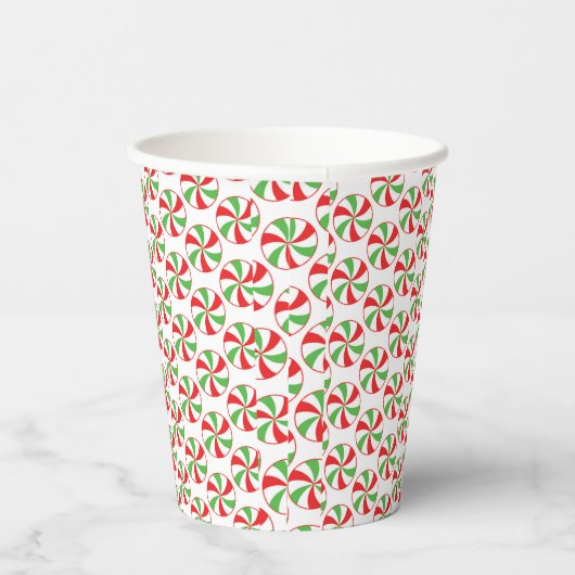 Candy Cane Print Christmas Party Paper Cups Papieren Bekers (Rechts)