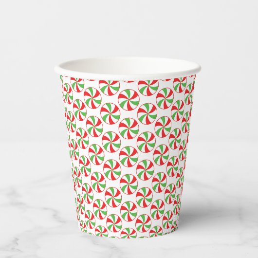 Candy Cane Print Christmas Party Paper Cups Papieren Bekers (Voorkant)