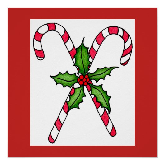 Candy Cane Print Poster (Voorkant)