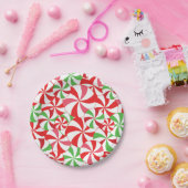 Candy Cane Printed Party Paper Plates Papieren Bordje (Feest)