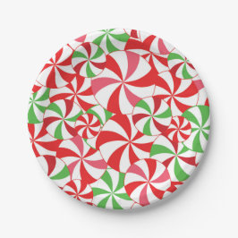 Candy Cane Printed Party Paper Plates Papieren Bordje