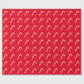 Candy Cane Red Cute Simple kerstvakantiewrak Cadeaupapier (Vlak)