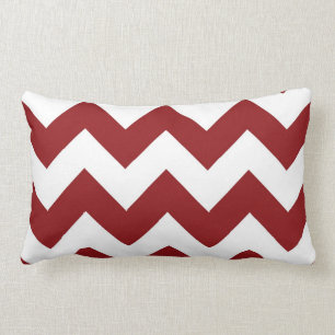 Candy Cane Red en White Chevron lumbar pillow Kussen