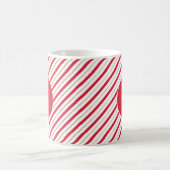 Candy Cane Red Faux Gold Stripes Monogram Mok (Center)