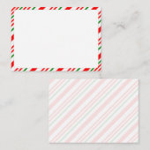 Candy Cane Red Green White Christmas Pattern Blank Notitiekaartje (Voorkant / Achterkant)