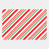 Candy Cane Red Green White kerstpatroon Inpakpapier Vel (Voorkant 3)