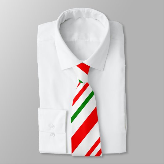 Candy Cane Red Green White kerstpatroon Stropdas (Gebonden)
