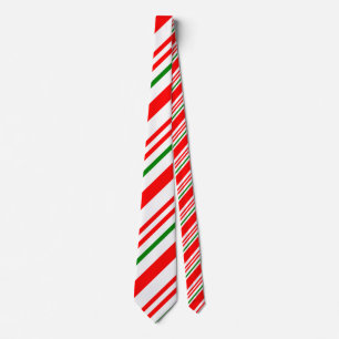 Candy Cane Red Green White kerstpatroon Stropdas