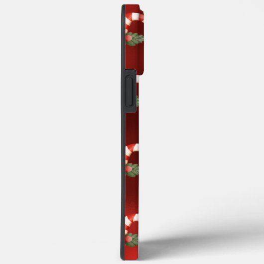 Candy Cane Red Metallic Holiday Cute Case-Mate iPhone Case (Achterkant / Rechts)
