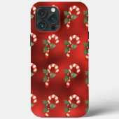 Candy Cane Red Metallic Holiday Cute Case-Mate iPhone Case (Achterkant)
