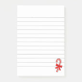 Candy Cane Red Ribbon Christmas Lined Post-it® Notes (Voorkant)