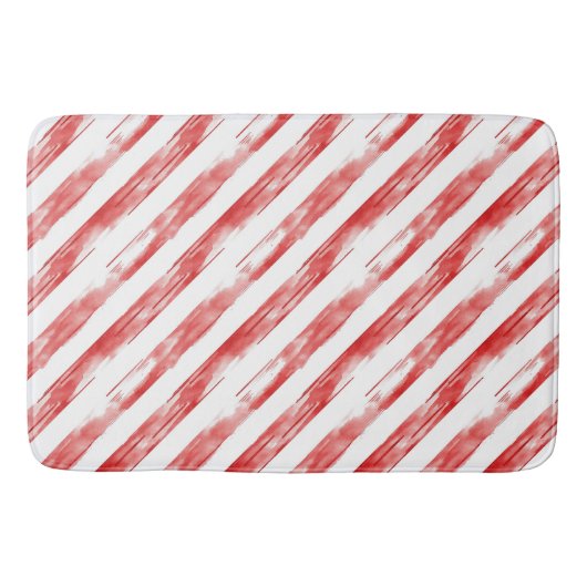Candy Cane Red Stripes Kerstmis Badmat (Voorkant)