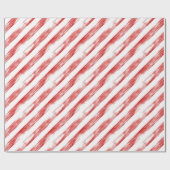 Candy Cane Red Stripes Kerstmis Cadeaupapier (Vlak)