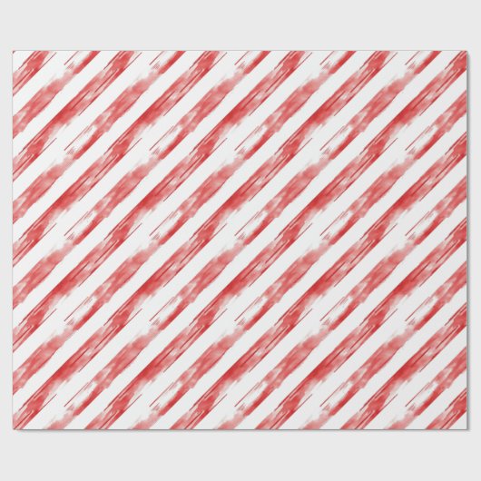 Candy Cane Red Stripes Kerstmis Cadeaupapier (Vlak)