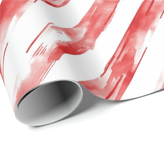 Candy Cane Red Stripes Kerstmis Cadeaupapier (Rol Hoek)