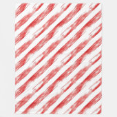 Candy Cane Red Stripes Kerstmis Fleece Deken (Voorkant)