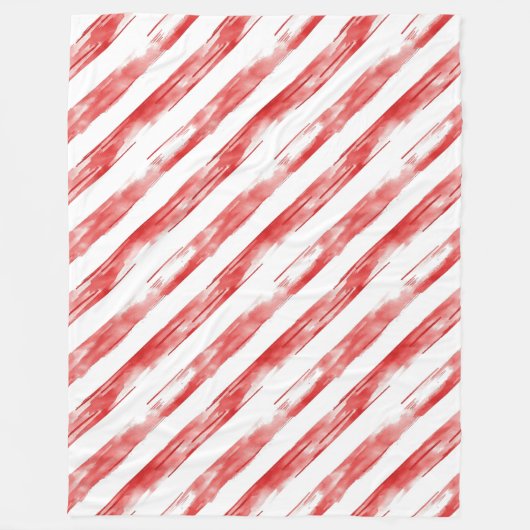 Candy Cane Red Stripes Kerstmis Fleece Deken (Voorkant)