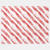 Candy Cane Red Stripes Kerstmis Fleece Deken (Voorkant (Horizontaal))