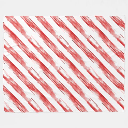 Candy Cane Red Stripes Kerstmis Fleece Deken (Voorkant (Horizontaal))