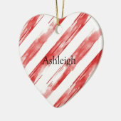 Candy Cane Red Stripes Kerstmis Keramisch Ornament (Links)