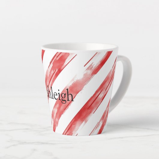 Candy Cane Red Stripes Kerstmis Latte Mok (Rechterhoek)