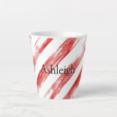 Candy Cane Red Stripes Kerstmis Latte Mok (Voorkant)