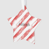 Candy Cane Red Stripes Kerstmis Ornament (voorkant)