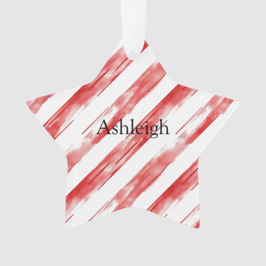Candy Cane Red Stripes Kerstmis Ornament (voorkant)