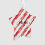 Candy Cane Red Stripes Kerstmis Ornament (voorkant)