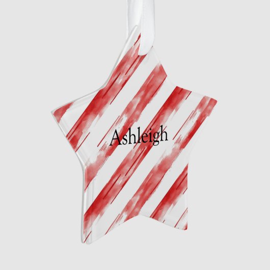 Candy Cane Red Stripes Kerstmis Ornament (voorkant)