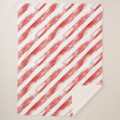 Candy Cane Red Stripes Kerstmis Sherpa Deken (Voorkant)