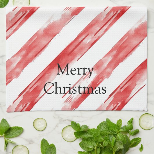 Candy Cane Red Stripes Kerstmis Theedoek (Gevouwen)