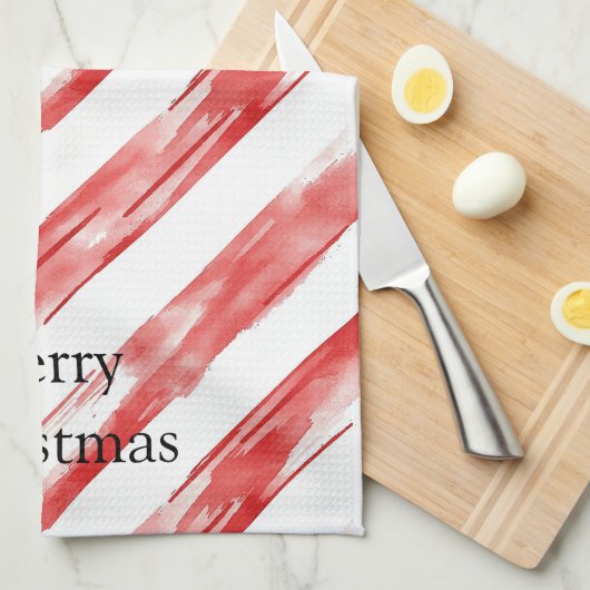 Candy Cane Red Stripes Kerstmis Theedoek (Quarter Fold)