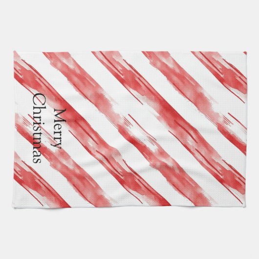 Candy Cane Red Stripes Kerstmis Theedoek (Horizontaal)