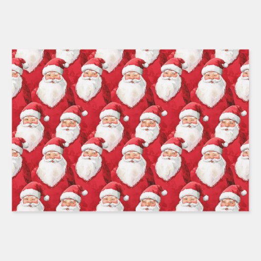 Candy Cane Red Stripes Santa Christmas Inpakpapier Vel (Voorkant 3)