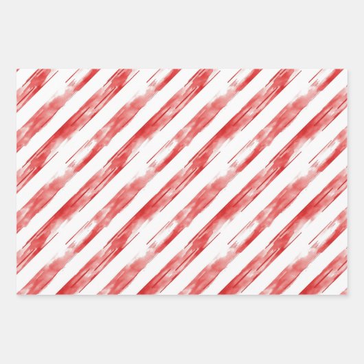 Candy Cane Red Stripes Santa Christmas Inpakpapier Vel (Voorkant)