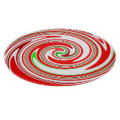 Candy Cane Red White Festive Swirl Snijplank (Hoek)