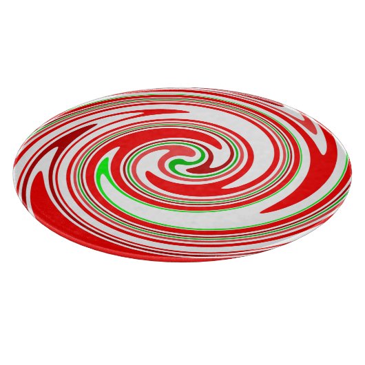 Candy Cane Red White Festive Swirl Snijplank (Hoek)