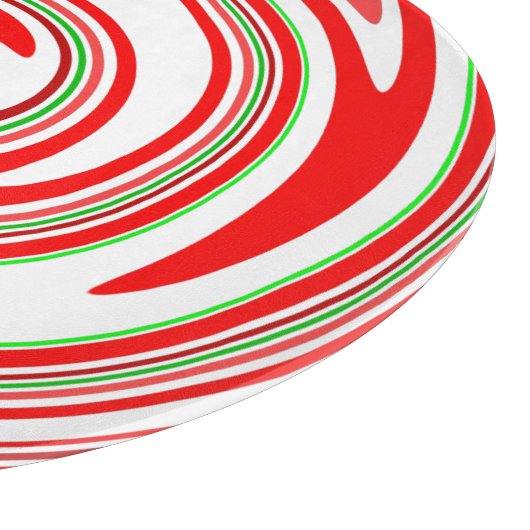 Candy Cane Red White Festive Swirl Snijplank (Hoek)