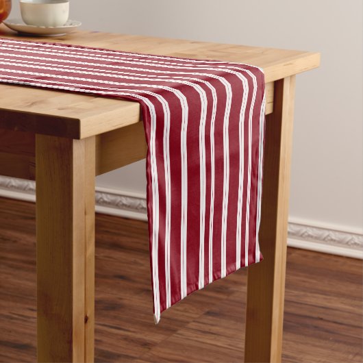 Candy Cane Red White Stripe kerstkeuzerondje Medium Tafelloper (Voorbeeld)