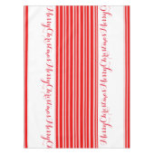 Candy Cane Red & White Striped Merry Kerstmis Tafelkleed (Voorkant)