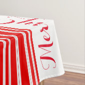 Candy Cane Red & White Striped Merry Kerstmis Tafelkleed (Voorbeeld)